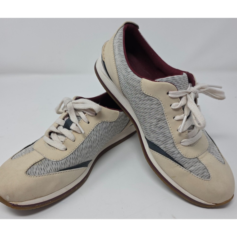 Sperry Top-Siders Trainer Shoes Womens 7M Gray‎ Beige Tennis Low Top Lace-Up